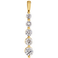 14K Yellow Gold 1 CTW 5 Stone Journey Diamond Pendant